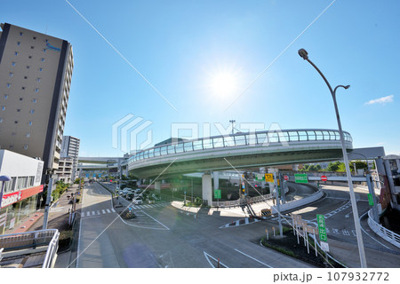《愛知県》名古屋都市風景 名古屋高速道路黒川インターチェンジ 《愛知県》名古屋都市風景 名古屋高速道路黒川インターチェンジ 107932772