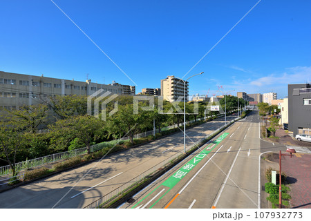 《愛知県》名古屋都市風景 名古屋高速道路黒川インターチェンジ前道路 《愛知県》名古屋都市風景 名古屋高速道路黒川インターチェンジ前道路 107932773