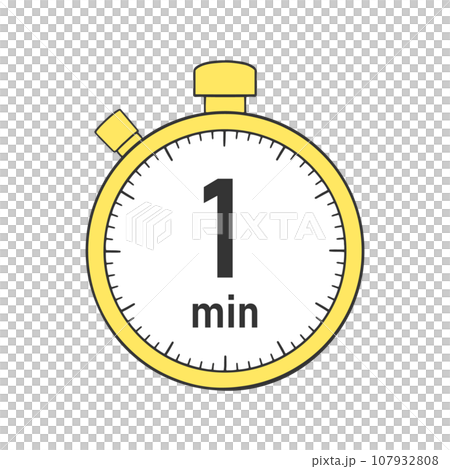 1分のタイマー・ストップウォッチのイラスト素材 107932808