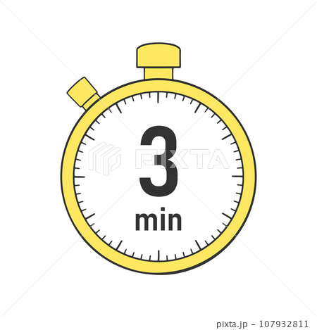 3分のタイマー・ストップウォッチのイラスト素材 3分のタイマー・ストップウォッチのイラスト素材 107932811