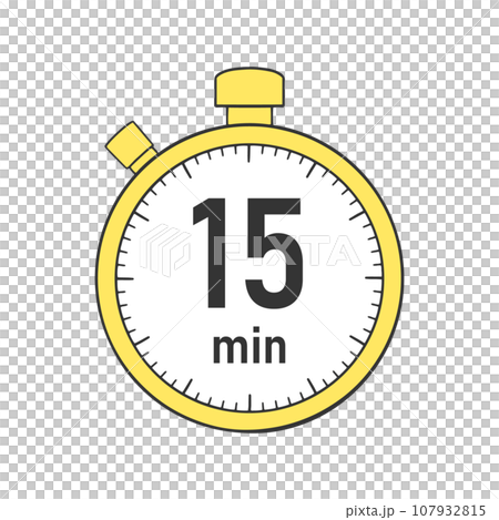 15分鐘計時器/秒錶插畫素材 15分鐘計時器/秒錶插畫素材 107932815