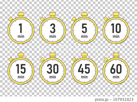 Timer/stopwatch illustration material set 107932823