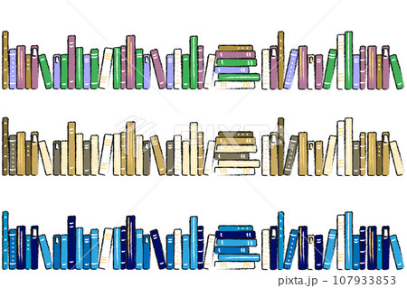 手書き風本の背表紙イラストpng 107933853