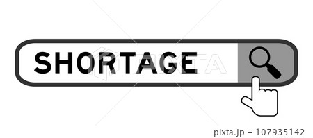 Search banner in word shortage with hand over magnifier icon on white background Search banner in word shortage with hand over magnifier icon on white background 107935142