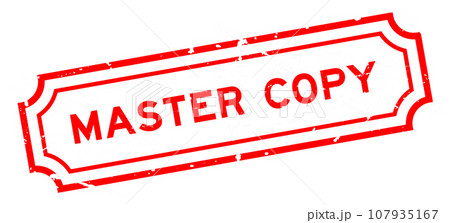 Grunge red master copy word rubber seal stamp on white background Grunge red master copy word rubber seal stamp on white background 107935167