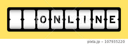 Black color in word online on slot banner with yellow color background Black color in word online on slot banner with yellow color background 107935220