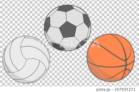 soccer ball, volleyball and basketball soccer ball, volleyball and basketball 107935371