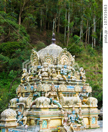 Facade of the Temple of the Monkey God. Vertical photo. Facade of the Temple of the Monkey God. Vertical photo. 107935663