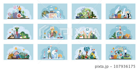 Climate change. Save the planet. Vector illustration We must take action to change climate patterns and ensure sustainable future Embracing environmental protection measures cmitigate effects global 107936175