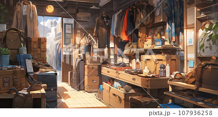 TRPGやゲームの背景として使えるアパレルショップのイラスト素材 [107936258] - PIXTA