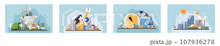 Industrial pollution. Dirty waste. Environmental pollution. Vector illustration. The fight against air, water, and soil pollution is global effort Factory emitting smoke is image industrial progress Industrial pollution. Dirty waste. Environmental pollution. Vector illustration. The fight against air, water, and soil pollution is global effort Factory emitting smoke is image industrial progress 107936278