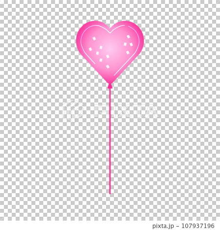 heart-shaped pink balloon with string 107937196