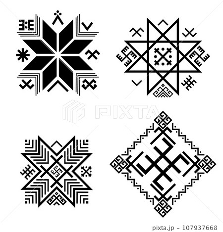 Set of old baltic Folk ancient baltic symbols Set of old baltic Folk ancient baltic symbols 107937668