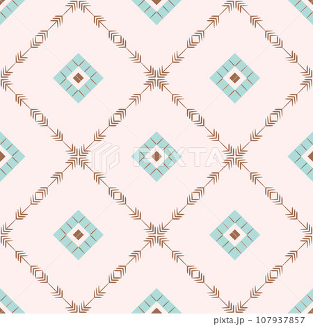 Aztec ethnic seamless pattern. Simple native American tribal checkered background.. Aztec ethnic seamless pattern. Simple native American tribal checkered background.. 107937857