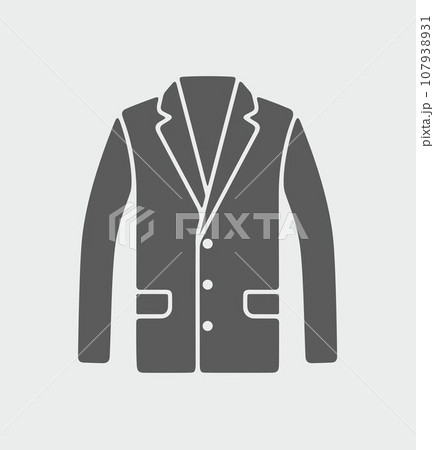 Men's business jacket icon on a background. Men's business jacket icon on a background. 107938931