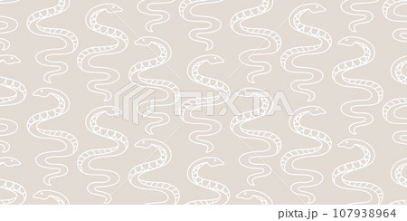 Boho Snakes Seamless pattern. Mystical background Boho Snakes Seamless pattern. Mystical background 107938964