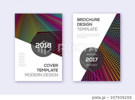 Modern cover design template set. Rainbow abstract lines on wine red background. Fabulous cover design. Interesting catalog, poster, book template etc. Modern cover design template set. Rainbow abstract lines on wine red background. Fabulous cover design. Interesting catalog, poster, book template etc. 107939208