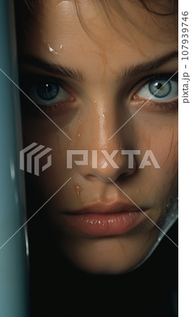 Hidden Photography, 1990s Horror Cinematic Unnerving style of Jamie Lee Curtis Generative AI 107939746