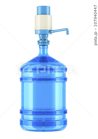 Bottled Water with pump dispenser, 3D rendering Bottled Water with pump dispenser, 3D rendering 107940447