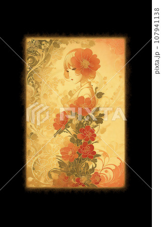 花と女　AI画像 107941138