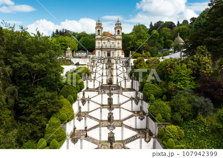 View of the Sanctuary of Bom Jesus do Monte in Braga, Portugal 107942399
