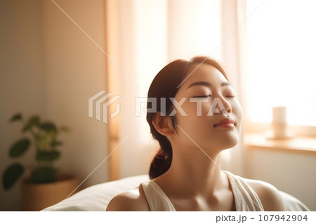 リラックスする女性2　AI生成画像 107942904