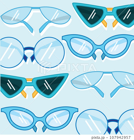 Trending eyeglasses seamless pattern background Vector 107942957