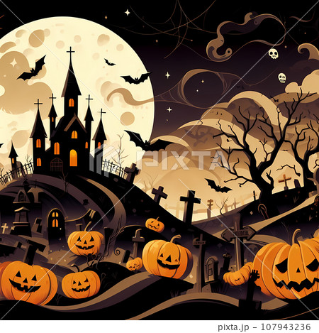 ハロウィン かぼちゃ 背景 素材  107943236