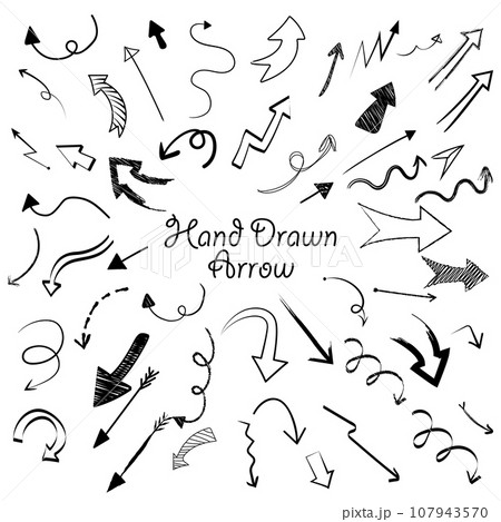 Set of Hand Drawn Arrow Vector. Hand Drawn Arrow Illustration. Hand Drawn Arrow Isolated on White Background. Vector illustration. Elements for design. Set of Hand Drawn Arrow Vector. Hand Drawn Arrow Illustration. Hand Drawn Arrow Isolated on White Background. Vector illustration. Elements for design. 107943570