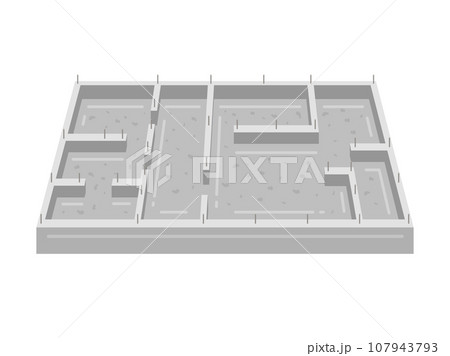 建物の基礎工事のイラスト 建物の基礎工事のイラスト 107943793