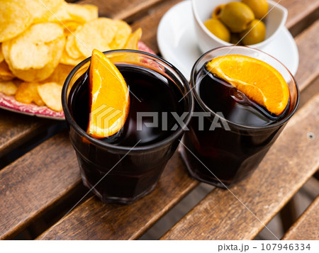 Traditional spanish appetizer Vermouth 107946334