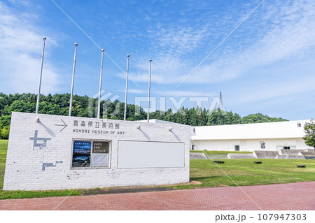青森県青森市　晴天の青森県立美術館 107947303