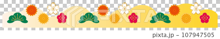 New Year's traditional pattern line illustration New Year's traditional pattern line illustration 107947505