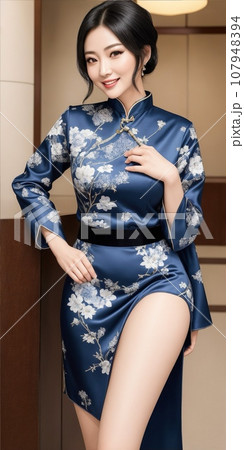 チャイナドレスの女性 チャイナドレスの女性 107948394