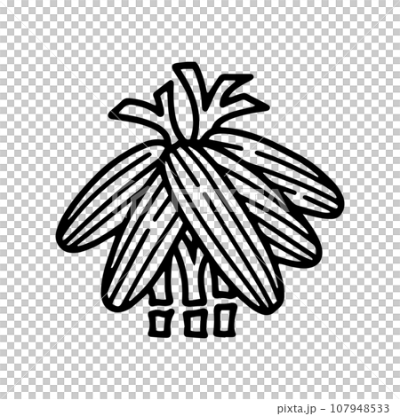 竹吉祥圖案單色插畫 竹吉祥圖案單色插畫 107948533
