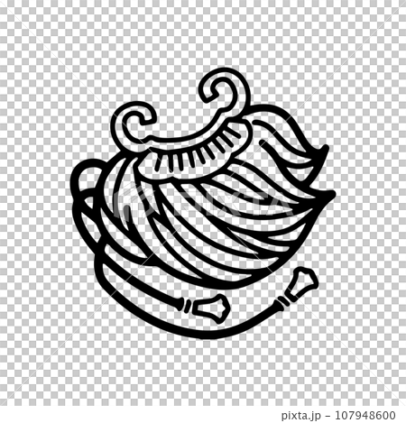 隱斗篷吉祥圖案單色插畫 107948600