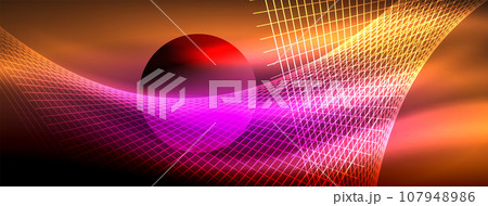 Neon light glowing line vectors: vibrant colors, sleek lines. Captivating design style inspired by neon signs. Electric energy for websites, ads, and more 107948986