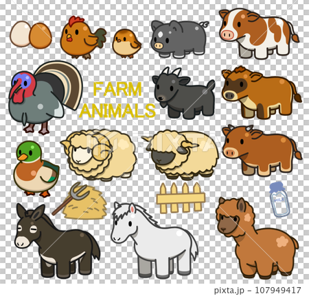 Deformed illustration of farm animals 2 [Farm animals] 107949417