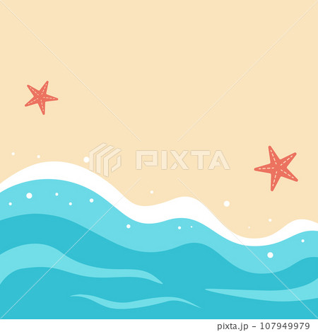 beach square frame background for social mediaのイラスト素材 [107949979] - PIXTA