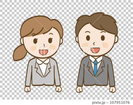 微笑的女上班族與男上班族_西裝 107951076