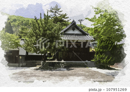 水彩画風　平福　平福本陣跡　兵庫県佐用郡佐用町 107951269