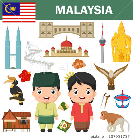 Set of Malaysia famous landmarks Set of Malaysia famous landmarks 107951757