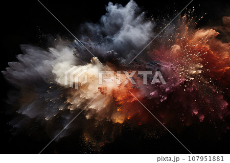 Abstract Red and White Powder Dust Explosion...のイラスト素材 [107951881] - PIXTA