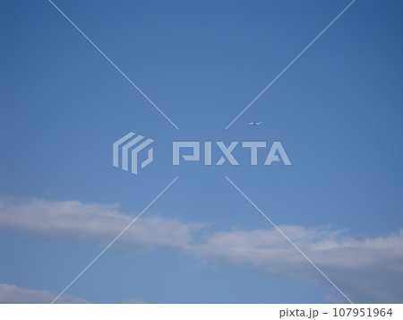 風景写真 飛行機 青空を行く 風景写真 飛行機 青空を行く 107951964