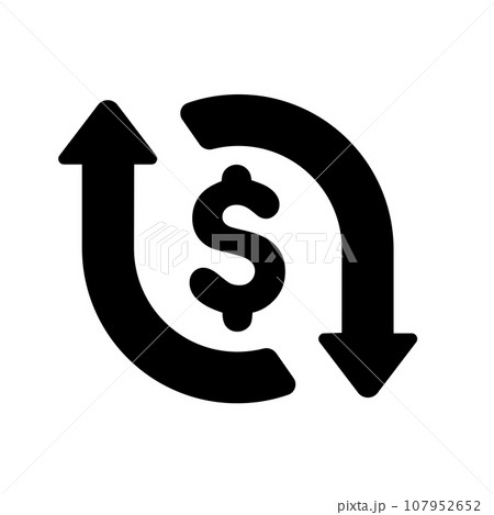米ドル 為替レート・両替レート ベクターアイコンイラスト 107952652