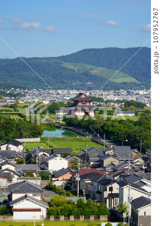 平城宮跡大極殿・若草山・東大寺・古都一望 平城宮跡大極殿・若草山・東大寺・古都一望 107952767