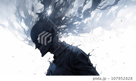 scary demon in needles and nails. 107952828