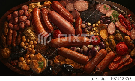 different types of sausages different types of sausages 107952852