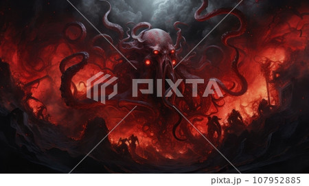 space monster with tentacles space monster with tentacles 107952885