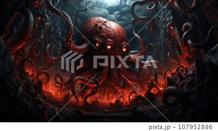 space monster with tentacles space monster with tentacles 107952886